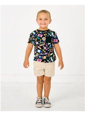 NWT Little Sleepies Halloween Haul Short Sleeve Relaxed Pocket Tee - Size 6